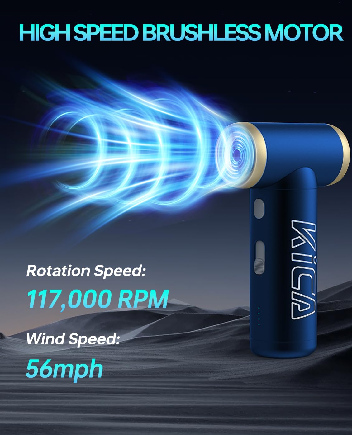 Amazon | KiCA JetFan 2S 多機能エアダスター 充電式 (ブルー) 、電子